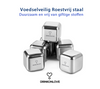 DRINKONLOVE - ICEY SQUARE - ijsklont rvs - 6 stuks - 2,7cm