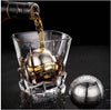 DRINKONLOVE - ICEY ROUND Whiskey Stones- ijsbal rvs - 2 stuks - 7,5cm