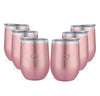 SKY ROSÉ GOLD - RVS Bekers met rvs rietjes - set van 2 - 350ml