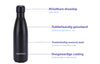DRINKONLOVE - HYPERFLEX BLACK FIGHTER- Drinkfles - Thermosfles met rietje en draaidop - RVS - Zwart - 500ml- Big brother