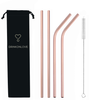 DRINKONLOVE - TEAM LEADER SALMON PINK + COMFY ROSÉ GOLD - Drinkbeker met rietjes - RVS - Zalm roze - Rosé goud- 12 uur koud - 6 uur warm - 600ML - 20,5 cm hoog