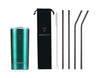 RUSH GREEN + COMFY BLACK - Drinkbeker met  rvs rietjes -  470ml - rietjes 21.5cm
