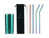RUSH GREEN + COMFY RAINBOW - Drinkbeker met rvs rietjes  - 470ml - rietjes 21.5cm