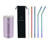 RUSH PURPLE + COMFY RAINBOW - Drinkbeker met rvs rietjes -  470ml - rietjes 21.5cm