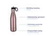 HYPERFLEX ROSÉ GOLD - Drinkfles met rietje en draaidop - RVS -  500ml - Big brother