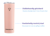 DRINKONLOVE - TEAM LEADER SALMON PINK + COMFY BLACK - Drinkbeker met rietjes - RVS - Zalm-roze - Zwart - 12 uur koud - 6 uur warm - 600ML - 20,5 cm hoog