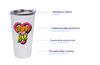 DRINKONLOVE - STREET ART HARTJE - Drinkbeker met rietje - RVS - 480 ml