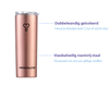 DRINKONLOVE - TEAM LEADER ROSÉ GOLD + COMFY RAINBOW - Drinkbeker met rietjes - RVS - Rosé goud - regenboog - 12 uur koud - 6 uur warm - 600ML - 20,5 cm hoog