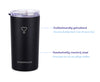 RUSH BLACK + COMFY RAINBOW  - Drinkbeker met rvs rietjes -  470ml - rietjes 21.5 cm