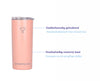 RUSH SALMON PINK + COMFY BLACK - Drinkbeker met rvs rietjes - Zwart - 470ml - rietjes 21.5cm