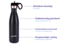 DRINKONLOVE - HYPERFLEX BLACK LOVER - Drinkfles - Thermosfles met rietje en draaidop - RVS - Zwart - 500ml - Big brother