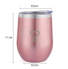 SKY ROSÉ GOLD - RVS Bekers met rvs rietjes - set van 2 - 350ml