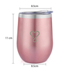 SKY ROSÉ GOLD - RVS Bekers met rvs rietjes - set van 2 - 350ml