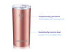 RUSH ROSÉ GOLD + COMFY RAINBOW - Drinkbeker met rvs rietjes  - 470ml - rietjes 21.5cm