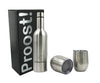TIPSY WINE - Wijn koeler- RVS - 750ml fles + 2 Wijnglazen 350ml - Geschenkset