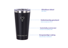 KICKSTARTER BLACK - Drinkbeker met rvs rietje - RVS - 480 ml